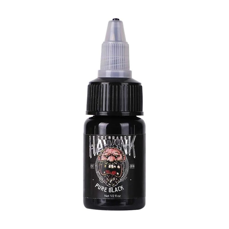 Hawink Tattoo Ink, 1/2oz (15ml) Tattoo Supply Ink USA Vegan Pigment linnig Pure Black TI203-15-001 - Image 1